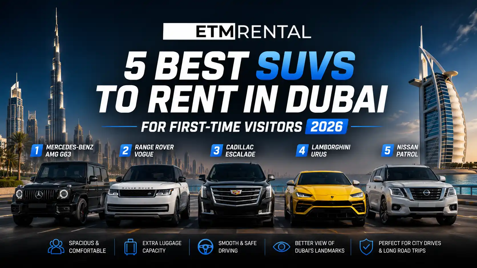 5 Best SUVs To Rent In Dubai For First-Time Visitors 2026