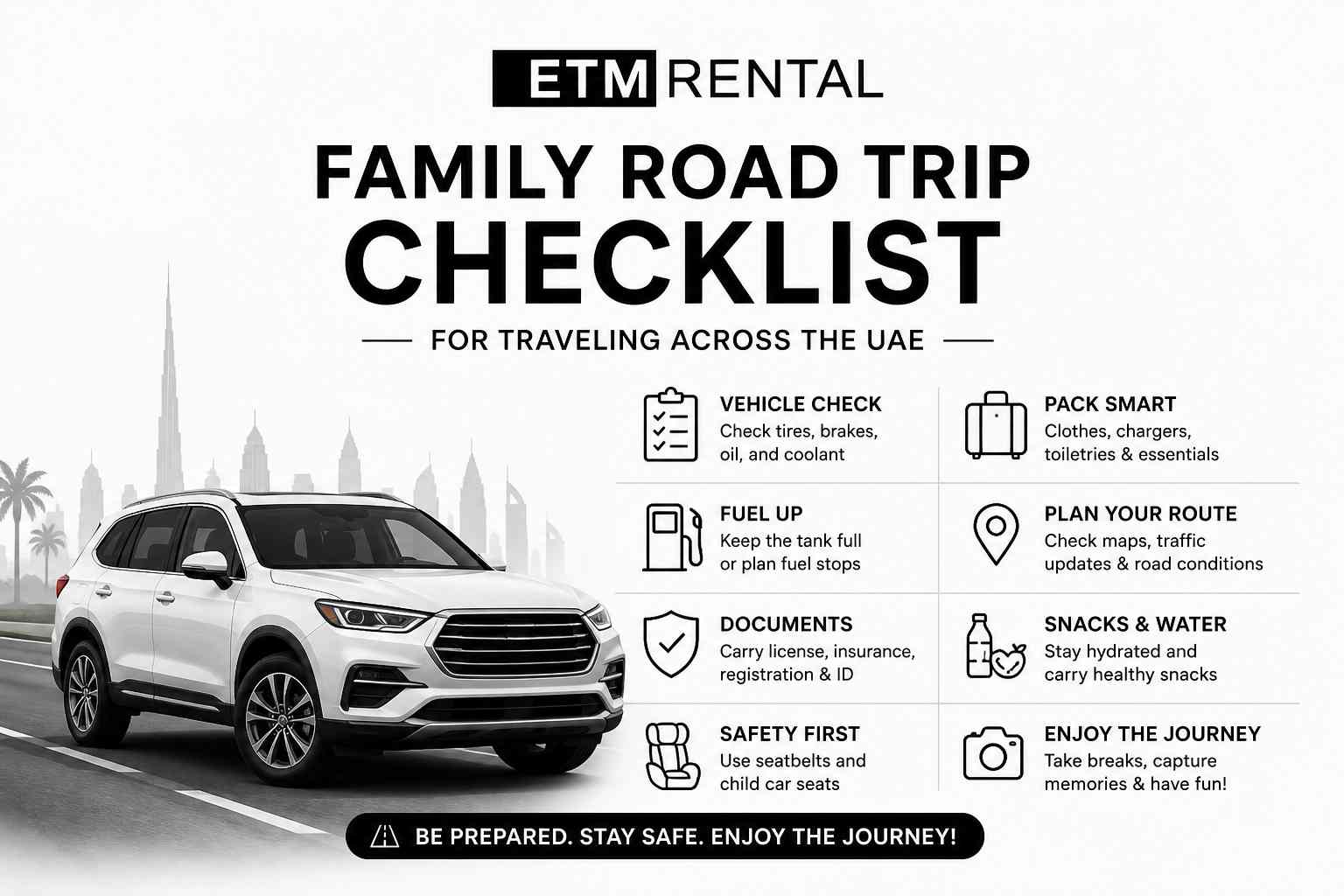 Family Road Trip Checklist for Traveling Across the UAE