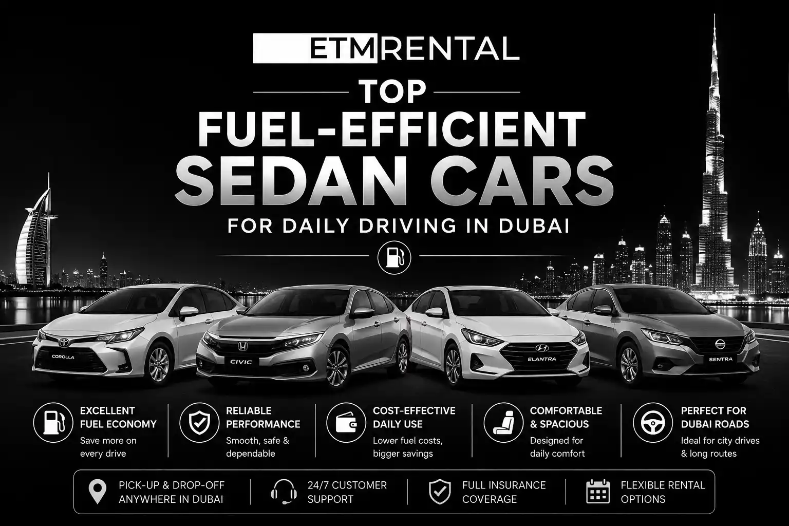 Top Fuel-Efficient Sedan Cars for Daily Driving in Dubai