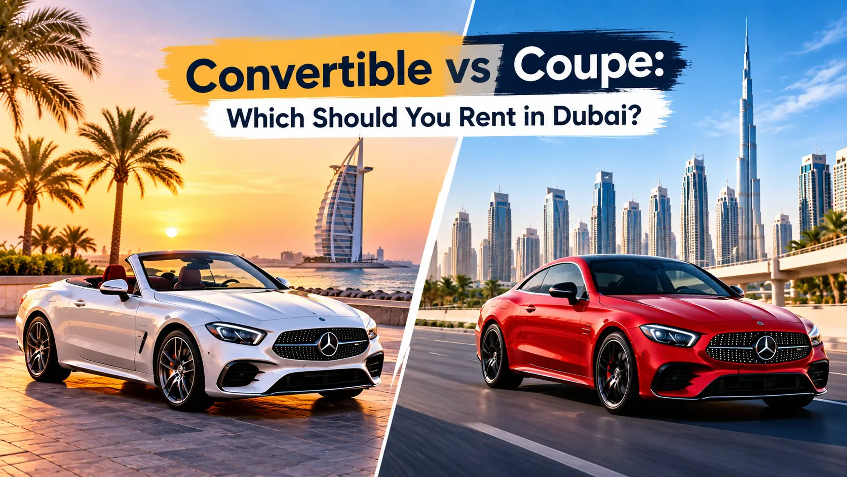 Convertible vs coupe rental Dubai